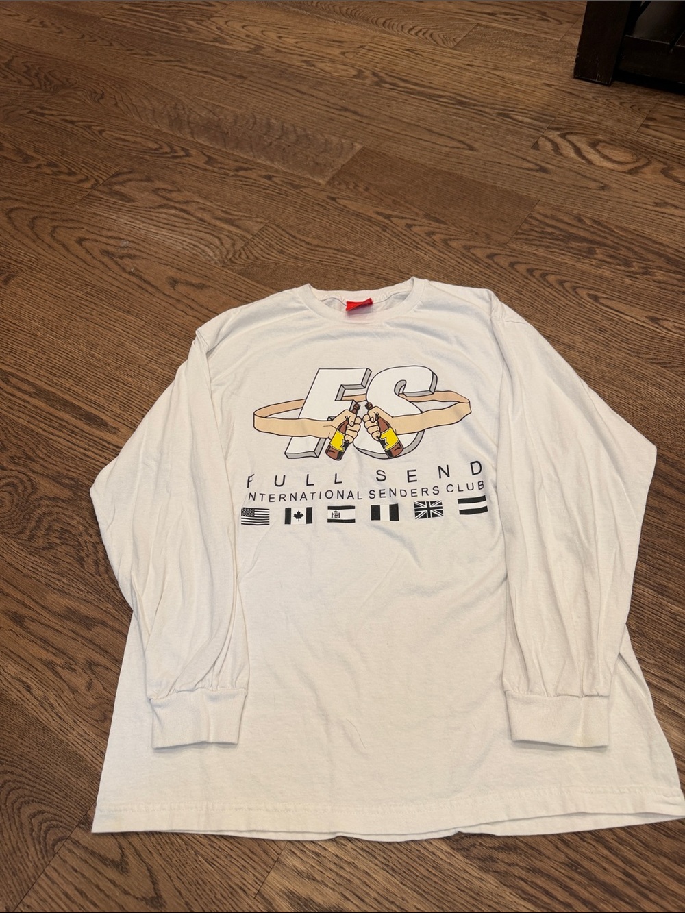 Full Send White Long Sleeve Graphic Tee